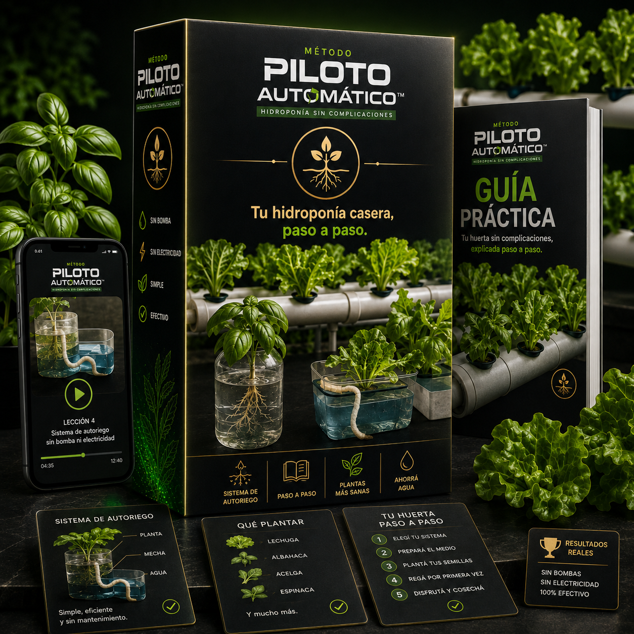 🌱 Método Piloto Automático™: De Hidroponía casera sin bomba ni electricidad a sistemas avanzados.